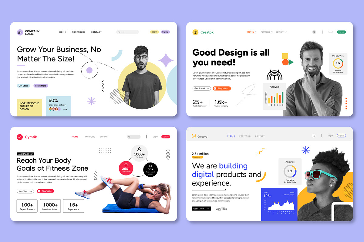 Web Landing Page Design Layout, an UI Kit Template by CreativeShaper (Photo 1 of 5)