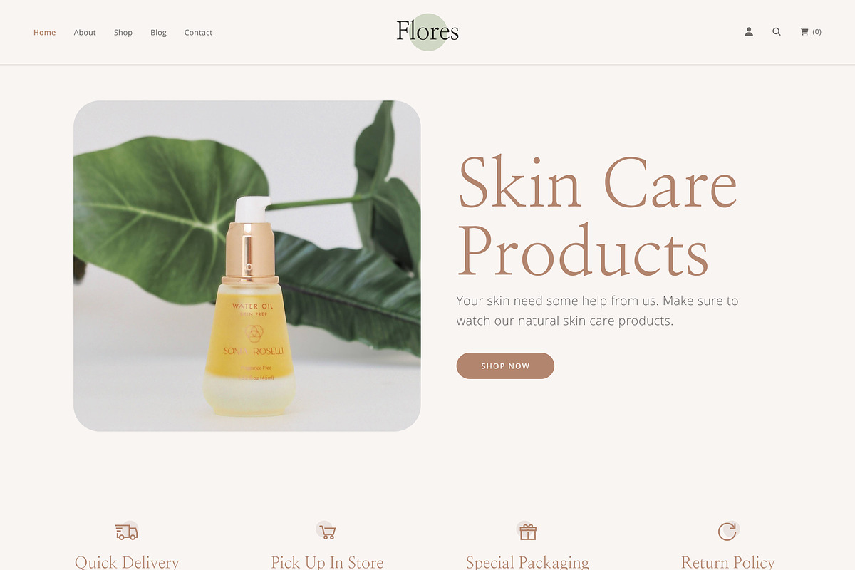 Flores - Skincare Ecommerce Template, a HTML Template by TemplatesJungle (Photo 3 of 3)