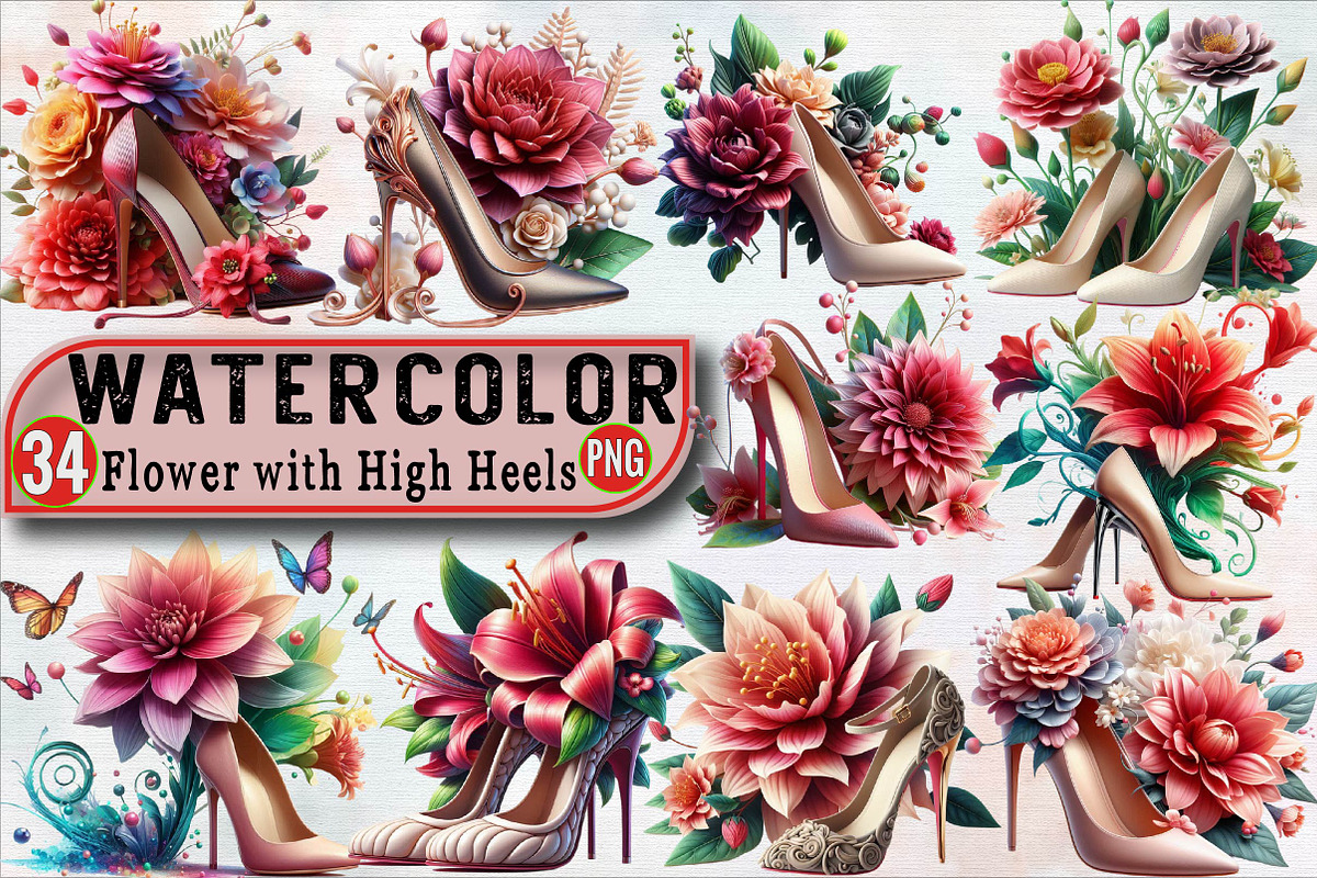 Flower with High Heels  Sublimation, an Illustration by SVGArt (Photo 1 of 7)