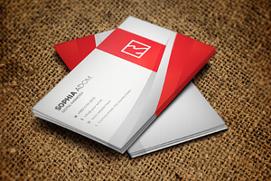 3D Style Red Silver Business Card