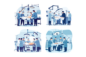 Surgeons team operations cartoon, an Object Illustration by Valerie Bodnar