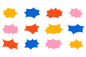 Colorful Starburst Shapes Set, an Illustration by Gentle Studio