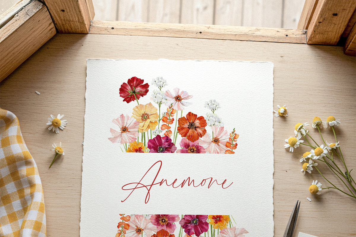 Watercolor ANEMONE Flower - Pick Me!, a Decorative Illustration by Beigetime (Photo 15 of 16)