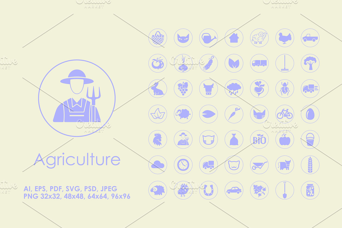 49 Agriculture simple icons, an Outline Icon by Palau (Photo 1 of 2)