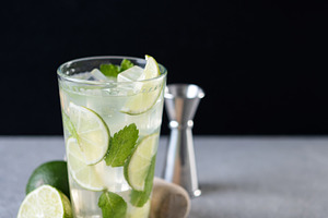Fresh mojito cocktail with lime, mint and ice in glass, a Food & Drink Photo by etorres69