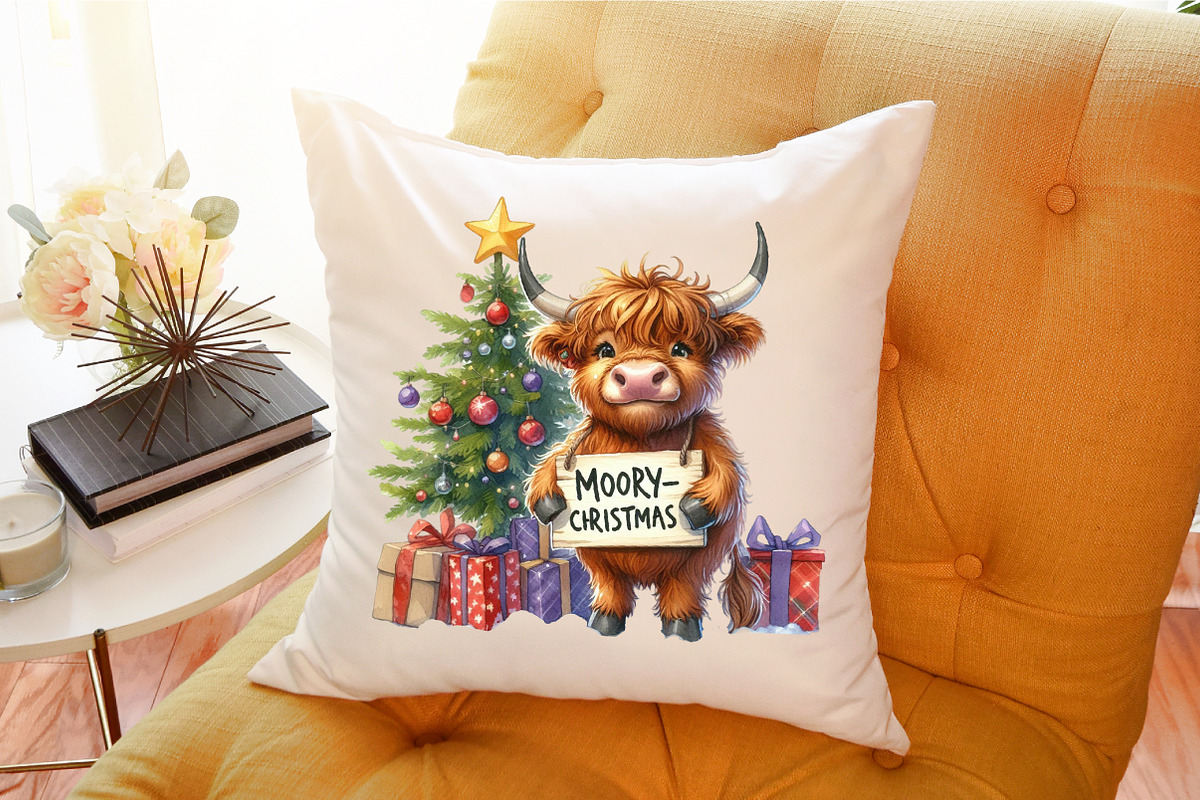 Moo-ry Christmas Cow PNG, an Illustration by Sublimation Artist (Photo 6 of 9)