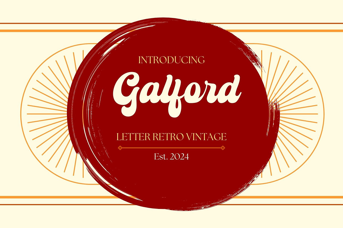 Galford Lettering Retro vintage, a Sans Serif Font by Aditastudios (Photo 1 of 7)