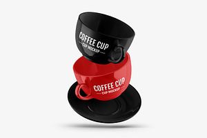 Glossy Coffee Cup Mockup Set