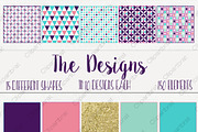 Basic Shapes Elements Purple & Gold, an Object Graphic by ClipartBrat Graphics (Thumbnail 3 of 4)