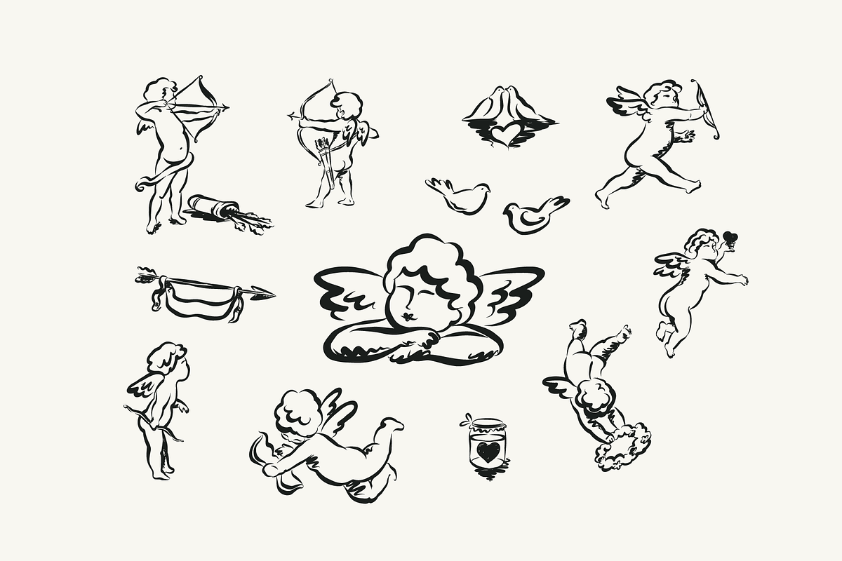 Chubby Cupid Vector Bundle, a Decorative Illustration by Little Gremlin (Photo 3 of 8)