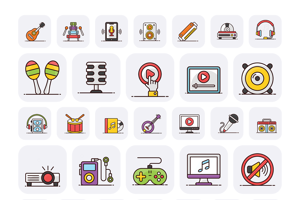Multimedia Icon Set, a Duotone Icon by Brickclay (Photo 7 of 9)