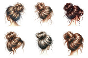 Messy Bun Clip-art, a Graphic by CitraGraphics (Thumbnail 2 of 4)