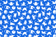Zen Cats Yoga Asana Poses, a Pattern Graphic by Iconka (Thumbnail 3 of 7)