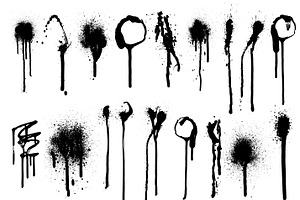 Big Vector Set Of Painted Blots