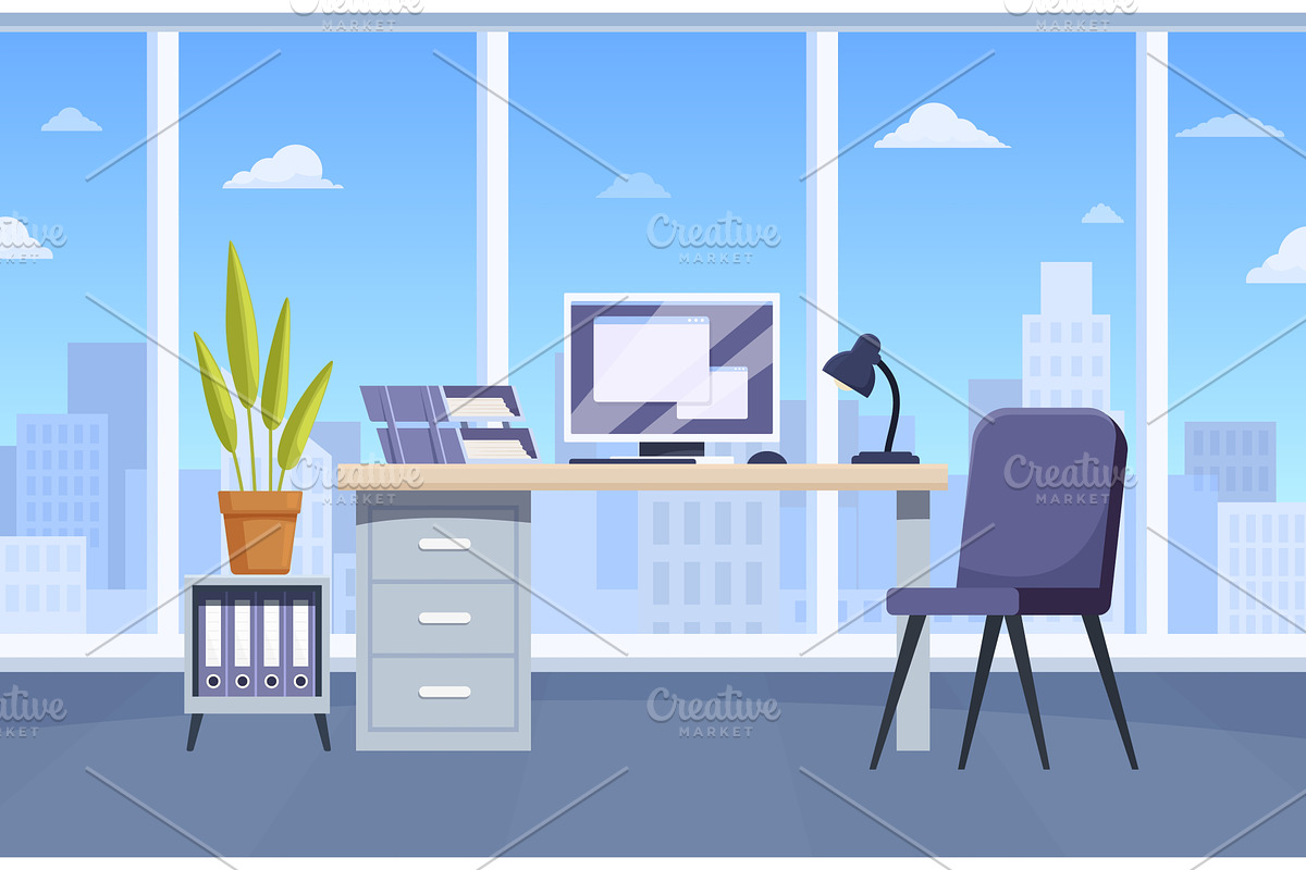 Office interior. Individual, an Object Illustration by Valerie Bodnar