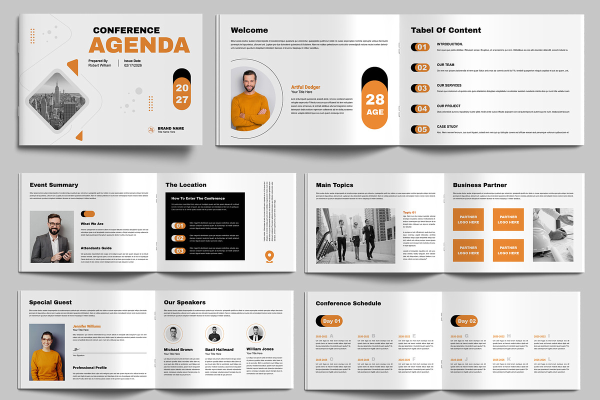 Conference Agenda Design Template, a Brochure Template by MightyDesign (Photo 1 of 8)