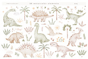 DINOSAURS watercolor set, an Animal Illustration by erasovas (Thumbnail 2 of 10)