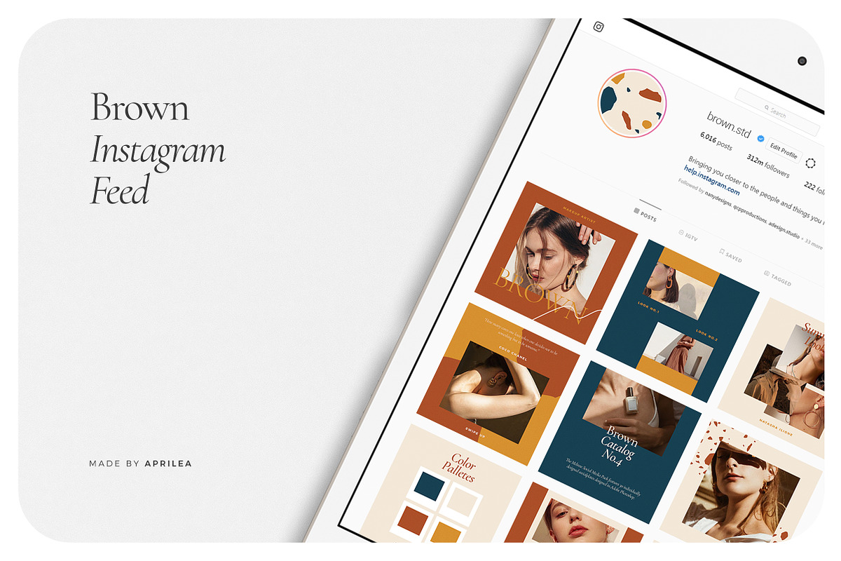 BROWN Instagram Feed, a Social Media Template by Aprilea (Photo 6 of 7)