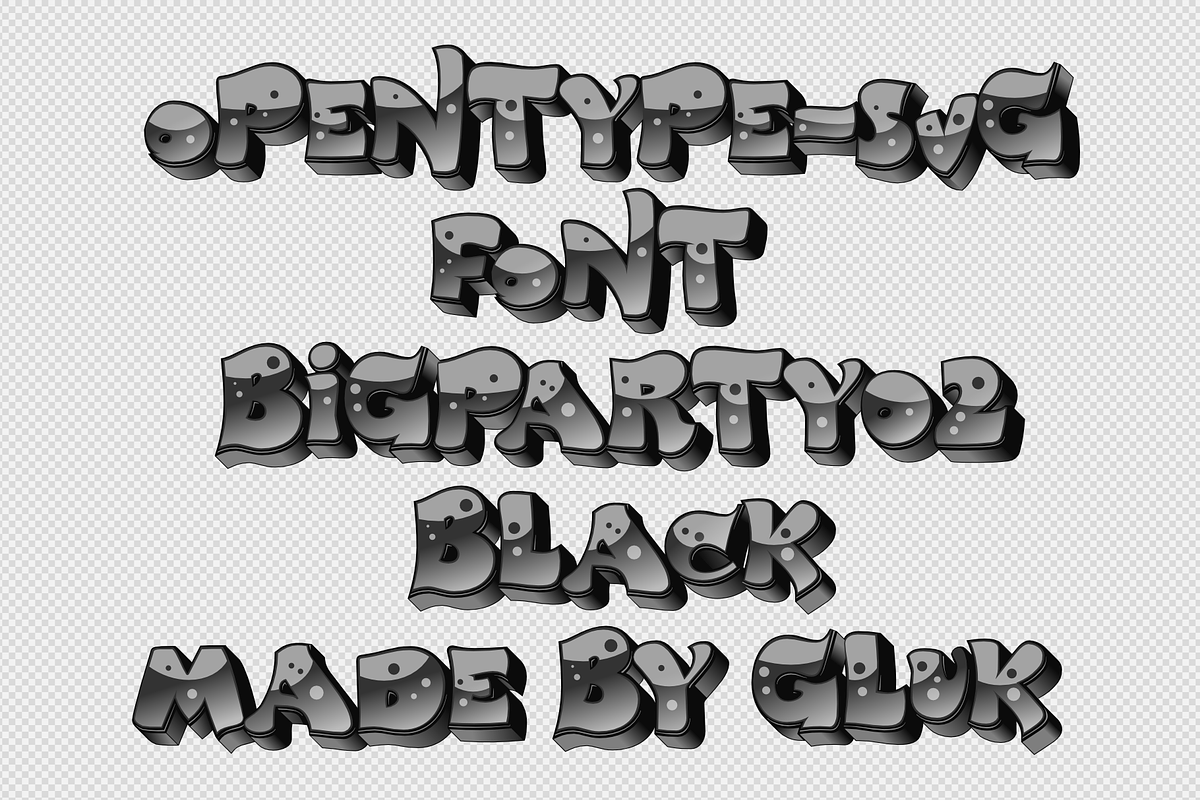 BigPartyO2-Black SVG font preview 2