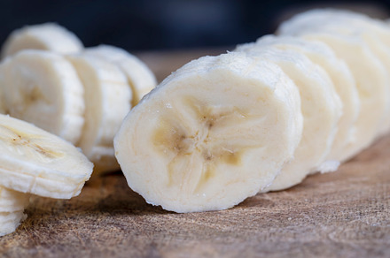ripe yellow banana cut into pieces, a Photo by MyPhotos