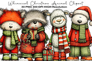 Whimsical Christmas Animal Clipart, an Illustration by Black Bird Studio (Thumbnail 1 of 6)