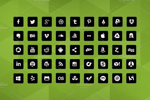 90 Squared Social Icons