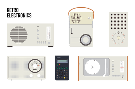 Retro Electronics Illustrations