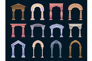 Cartoon ancient arches. Stone, an Object Illustration by Stock-Smart-Start