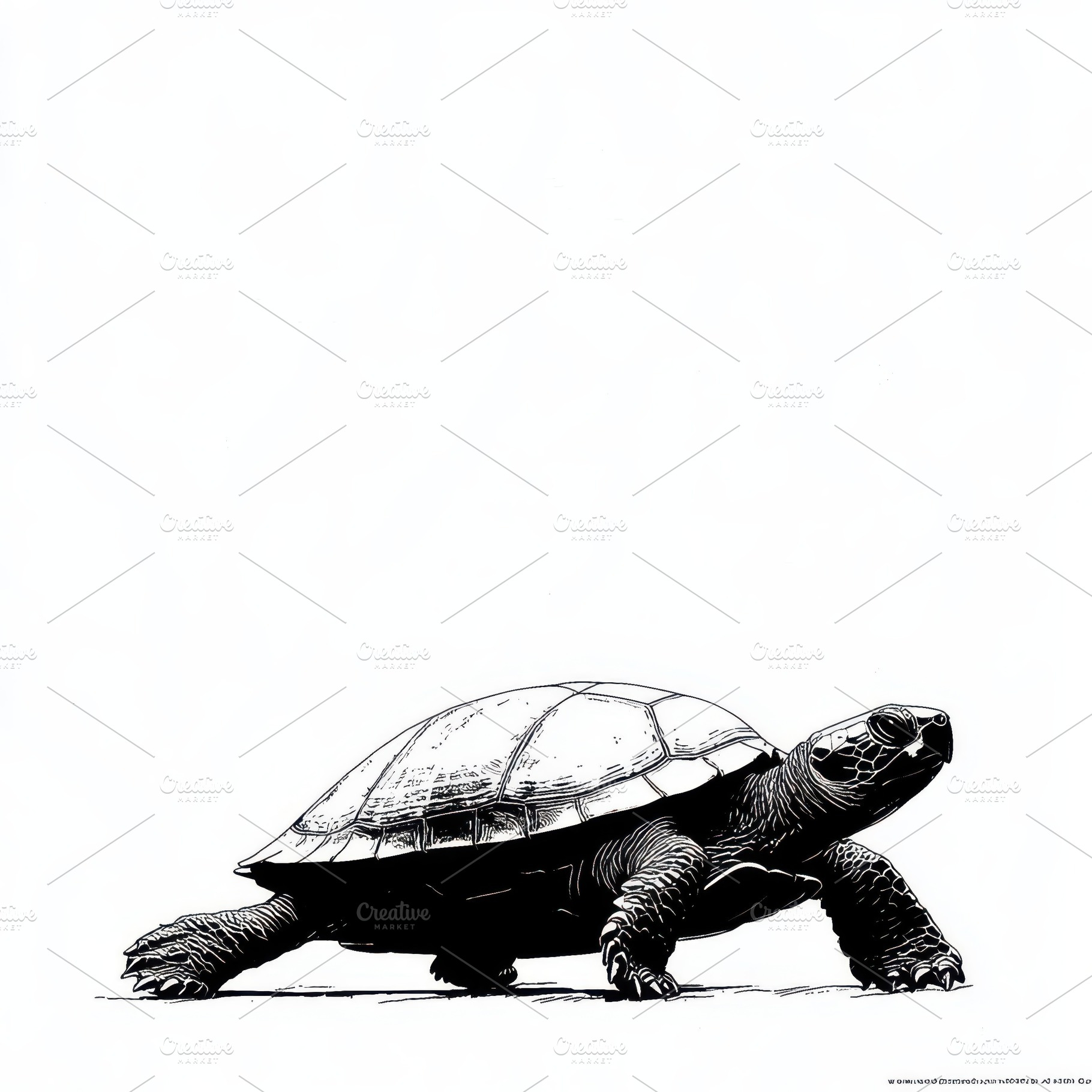 Black and white turtle illustration, an Animal Photo by Pixeness Studio