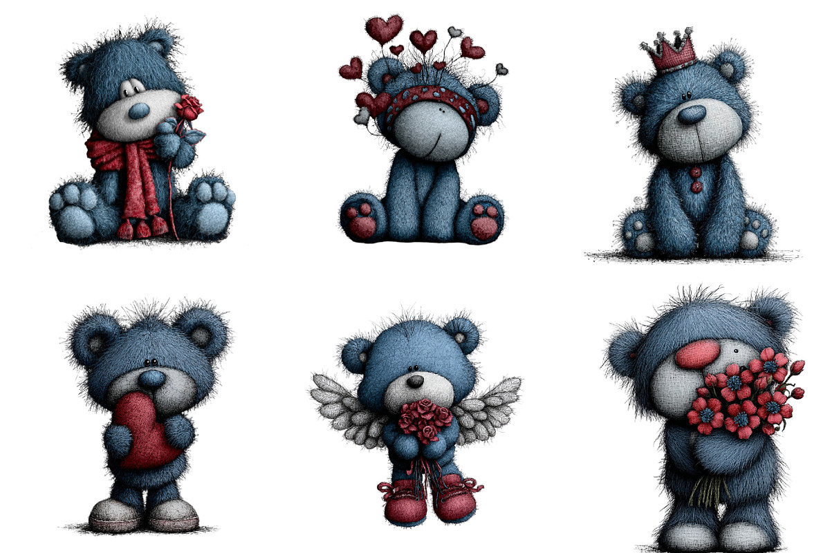 Whimsical Valentine Teddy Bear, an Illustration by CreationArt (Photo 4 of 6)