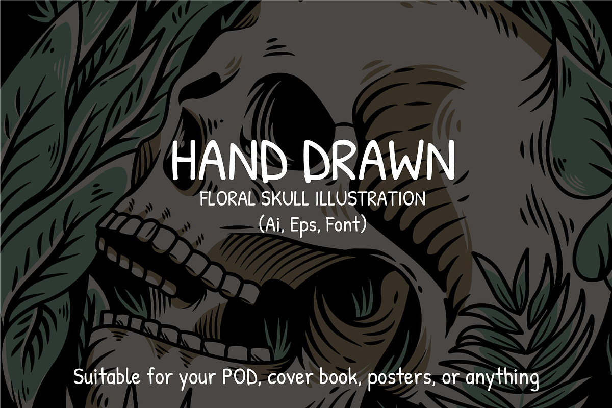 Floral skull vector illustration, an Illustration by Pen of God Studio (Photo 1 of 2)