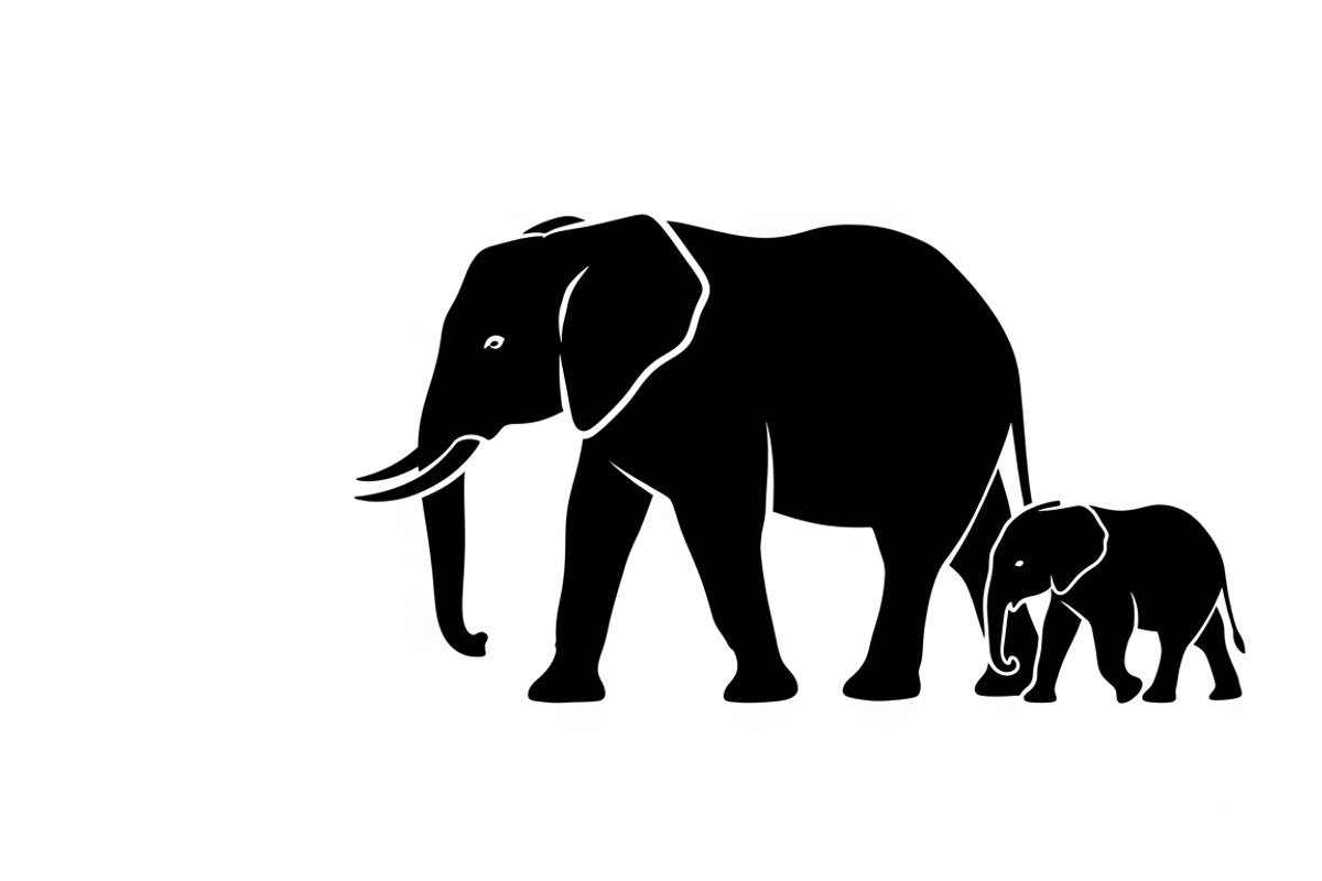 elephant family silhouette design, an Illustration by Amazin_art (Photo 5 of 51)