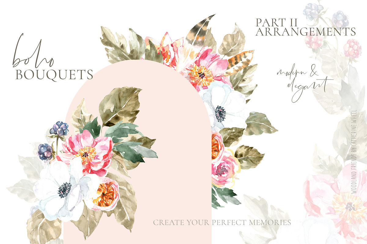 Boho Watercolor Woodland Animals, an Animal Illustration by Catherine Wheel (Photo 7 of 17)