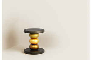 Modern Coffee Table With Black Round