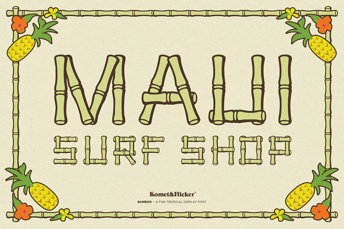 Bamboo - A Fun Tropical Display Font, a Sans Serif Font by Komet & Flicker (Photo 3 of 9)