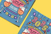 Retro New Year Party 2025 Flyer, a Flyer Template by Tiptop Graphic (Thumbnail 3 of 5)