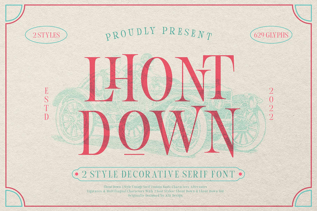 Lhont Down Typeface, a Serif Font by alit design (Photo 1 of 15)