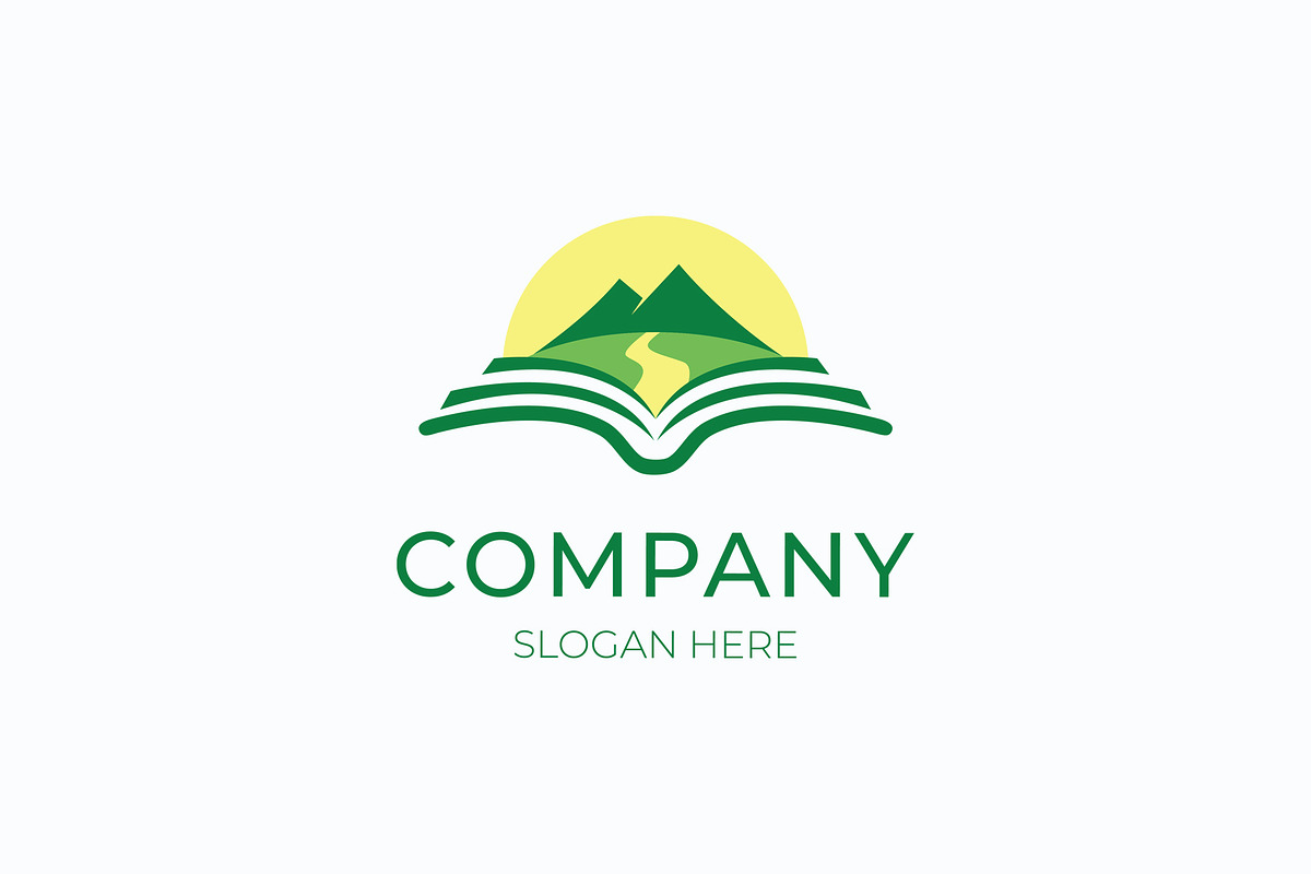 Book landscape logo design, a Branding & Logo Template by Medianeka (Photo 2 of 3)