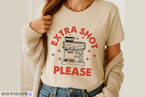Extra Shot Please Coffee Hand-drawn, a Graphic by mh_arif