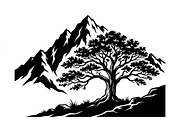 50 Sacred Mountain Tree Silhouette, an Empty State Illustration by Amazin_art (Thumbnail 30 of 37)