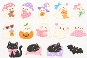 Halloween Sleepover Clipart Preppy, a Seasonal Illustration by SugarCloudStudioArt (Thumbnail 3 of 6)