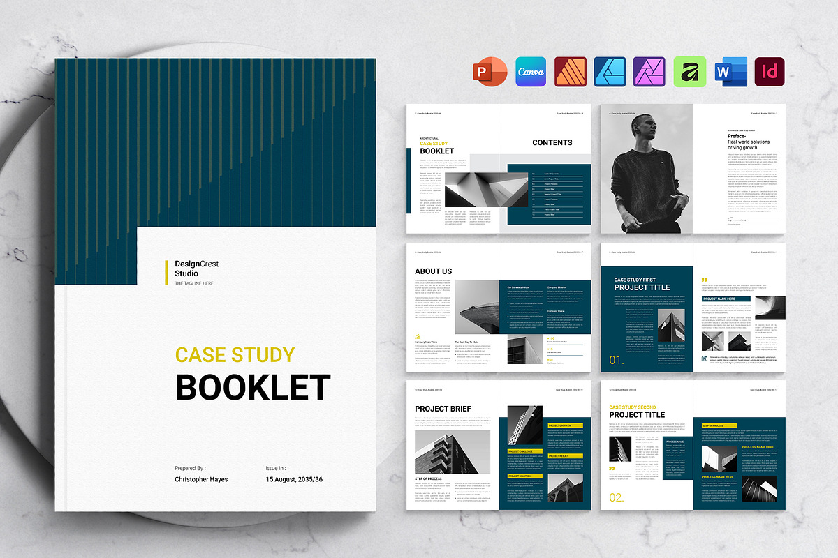 Case Study Booklet Template, a Brochure Template by DesignCrest (Photo 1 of 12)