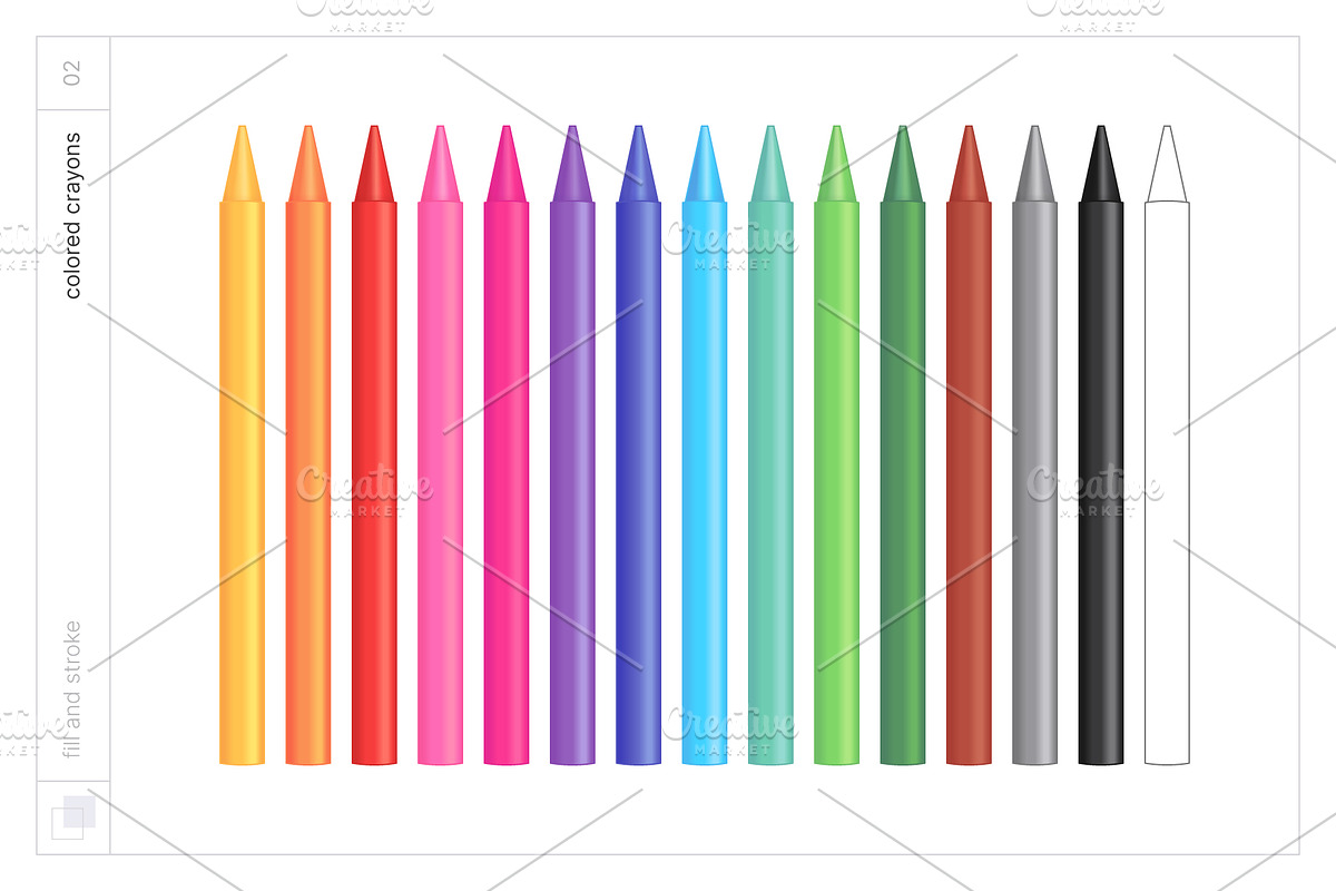 Vector Colored Crayons & Pencils, an Object Graphic by Side Project (Photo 5 of 14)