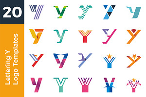 20 Logo Lettering Y Template Bundle