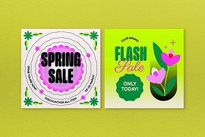 Pink Y2K Spring Sale Banner