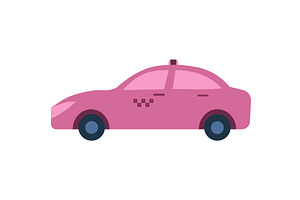 Vector taxi car icon yellow cab, a Transportation Illustration by vectorpointstudio