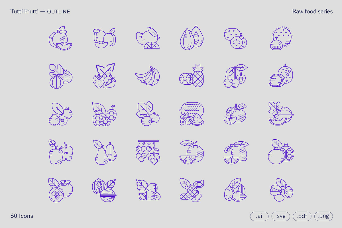 Tutti Frutti / food icons, an Outline Icon by Elisabetta Calabritto (Photo 2 of 6)