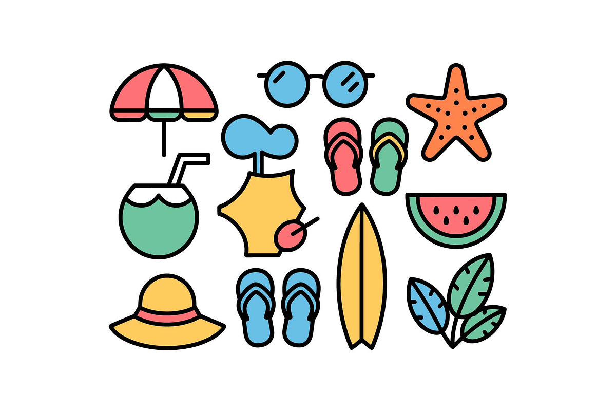 Summer Beach Elements Vector, an Object Graphic by jahid234 (Photo 12 of 13)