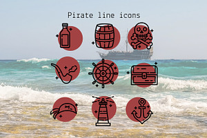 Pirate line icons, a Duotone Icon by Lyolya Profitrolya