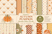 Whimsical Autumn Pumpkin Papers, a Pattern Graphic by lindoet23 (Thumbnail 1 of 8)
